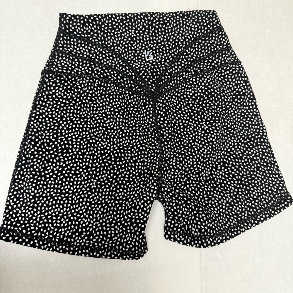 High-Waist Black & White Printed Women’s Shorts